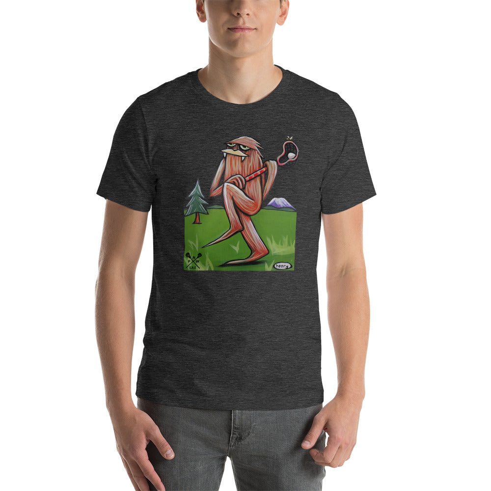 Sasquatch Lacrosse| Unisex T-Shirt Featuring the art of Ryan "Henry" Ward