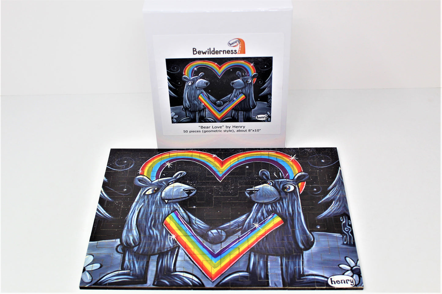 Bear Love 50 Piece Geometric Puzzle Featuring the Art of Henry