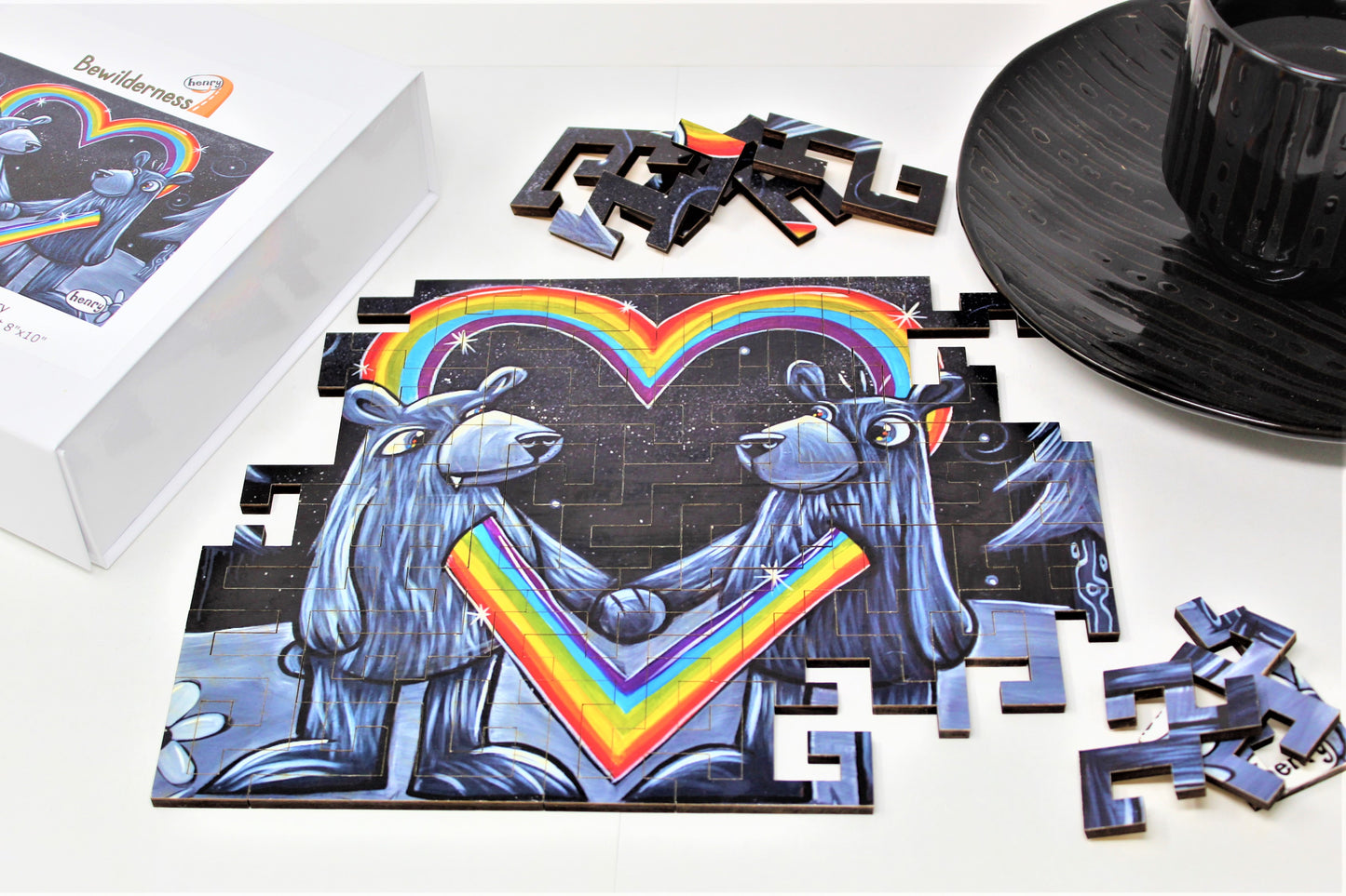 Bear Love 50 Piece Geometric Puzzle Featuring the Art of Henry