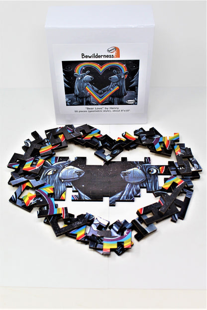 Bear Love 50 Piece Geometric Puzzle Featuring the Art of Henry