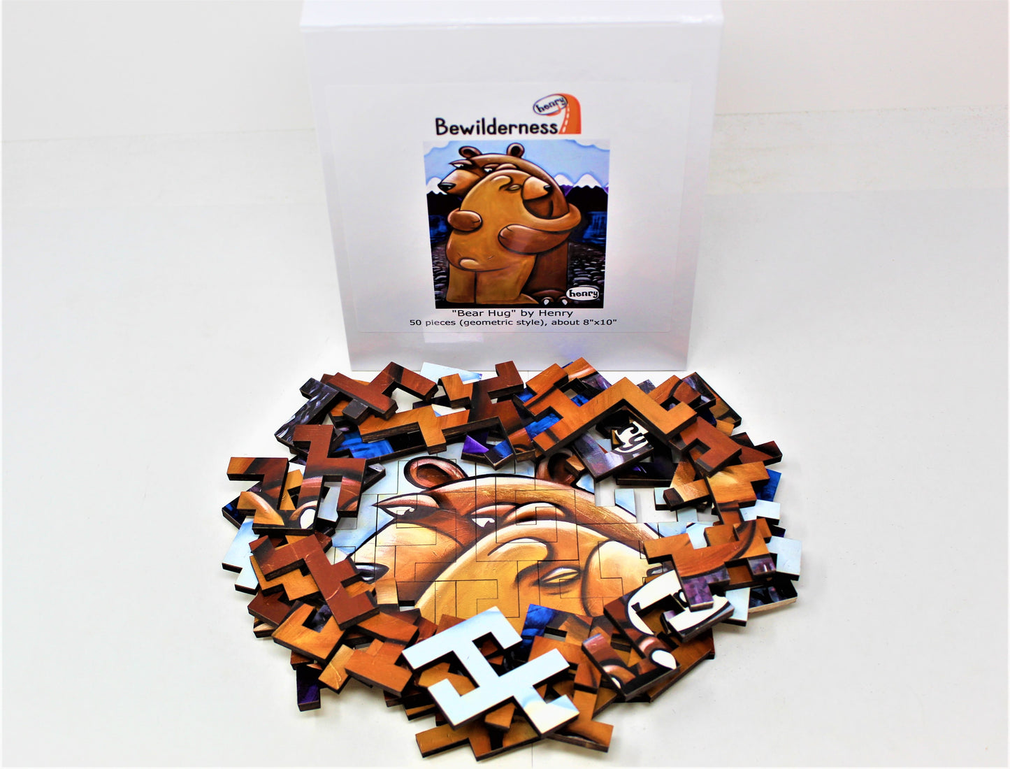 Bear Hug 50 Piece Geometric Puzzle Featuring the Art of Henry