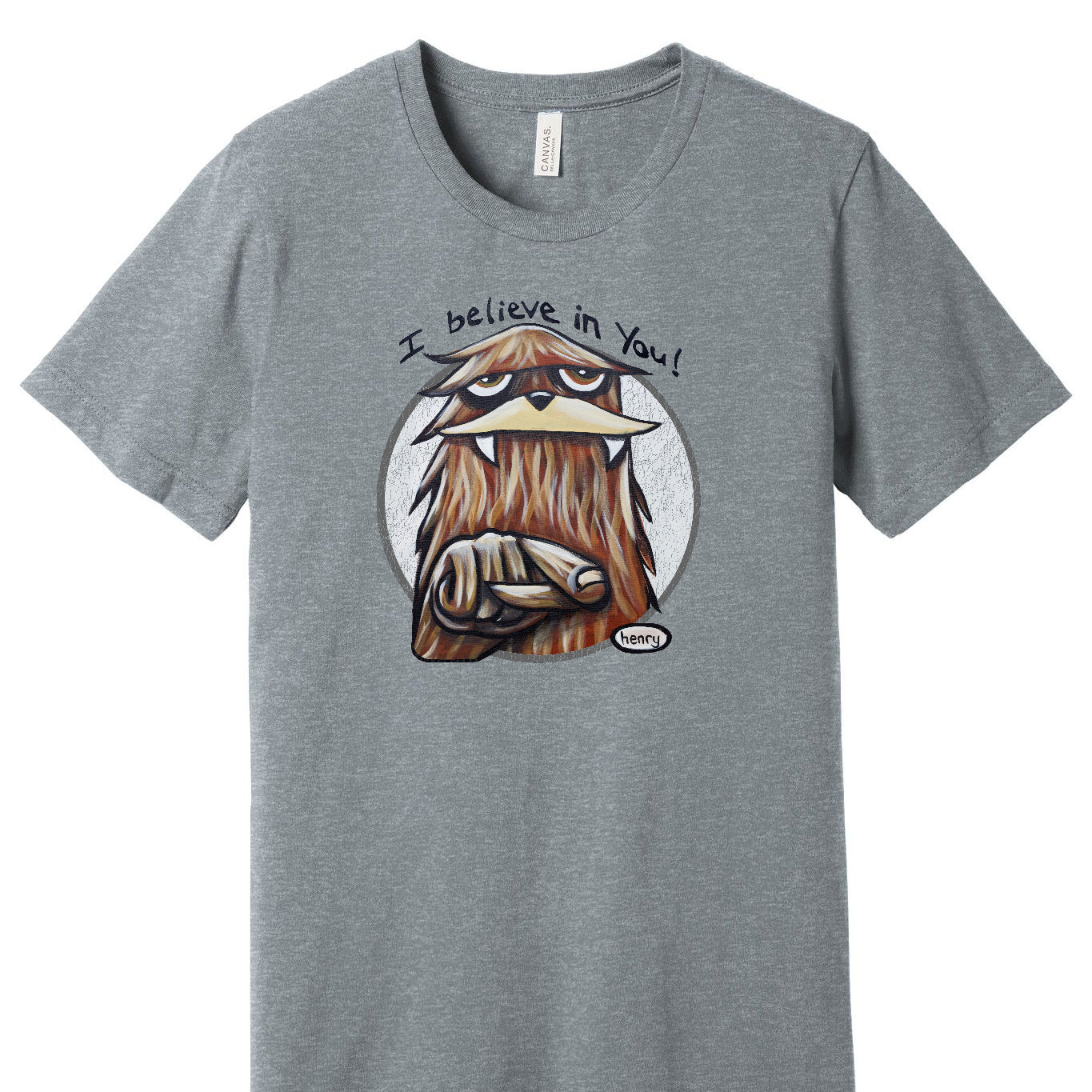 Sasquatch I Believe in You Unisex T-Shirt | Wearable Art by Seattle Mural Artist Ryan "Henry" Ward