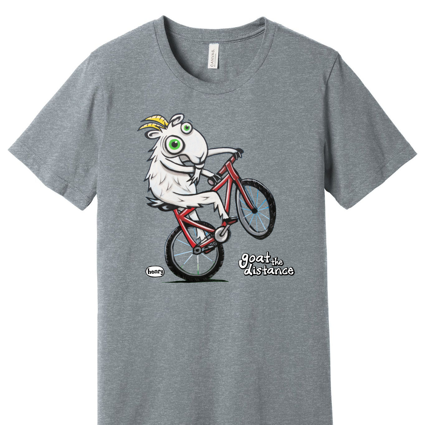 Goat the Distance Biker Unisex T-Shirt | Wearable Art by Seattle Mural Artist Ryan "Henry" Ward