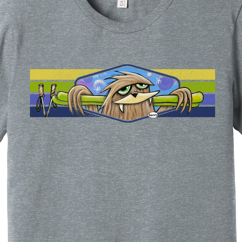 Sasquatch with Skis Youth T-Shirt | Wearable Art by Seattle Mural Artist Ryan "Henry" Ward