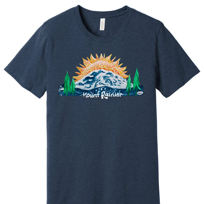 Mount Rainier Sunrise Unisex T-Shirt | Wearable Art by Seattle Mural Artist Ryan "Henry" Ward