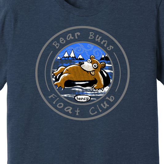 Bear Buns Float Club | Unisex Heathered Navy T-Shirt