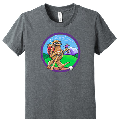 Sasquatch Hiking Youth T-Shirt | Wearable Art by Seattle Mural Artist Ryan "Henry" Ward