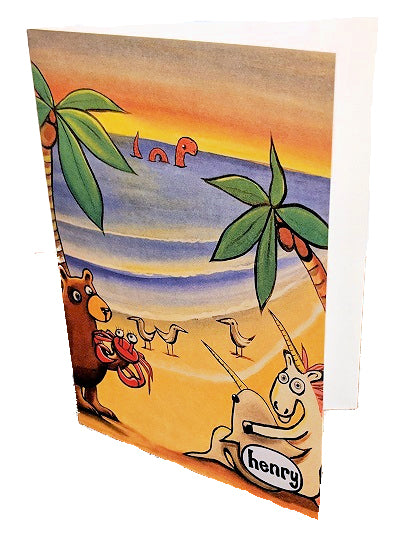 Beach Buddies Note Card - Art of Henry
