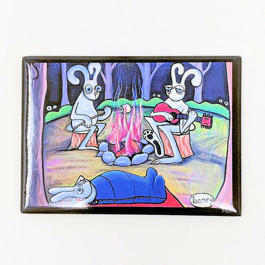 Bunnies Camping Magnet - Art of Henry