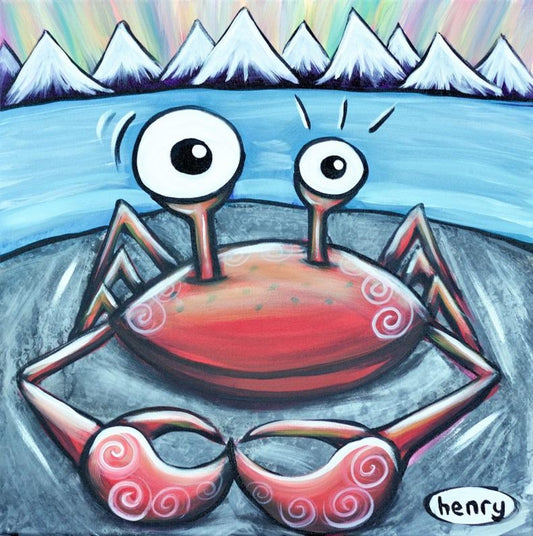 Crab on a Rock Canvas Print - Art of Henry