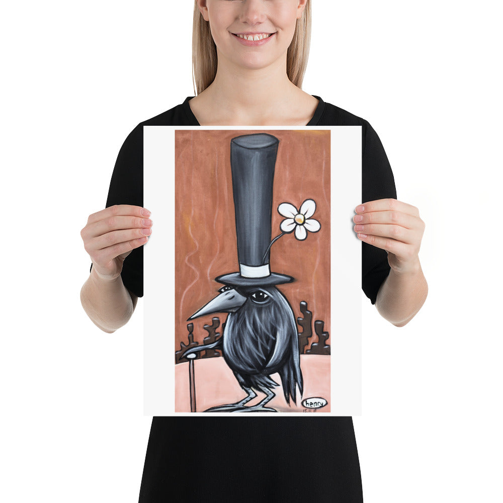 Crow in a Top Hat - Henry Print - Art of Henry