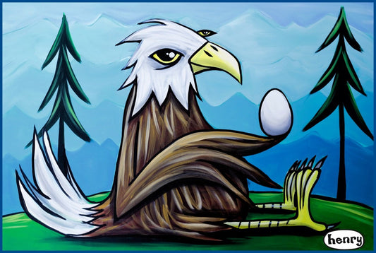 Eagle With Egg Sticker - Art of Henry