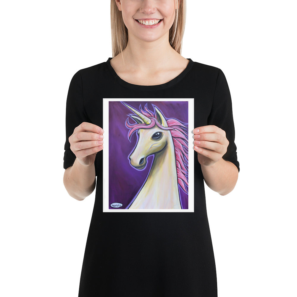Fancy Unicorn Giclee Print Art Poster for wall decor features Original Painting by Seattle Mural Artist Henry