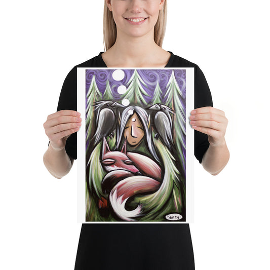 Fox and Crows in Tree - Henry Print - Art of Henry