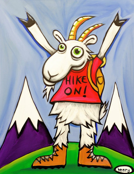 Goat the Distance Hiker Canvas Print - Art of Henry
