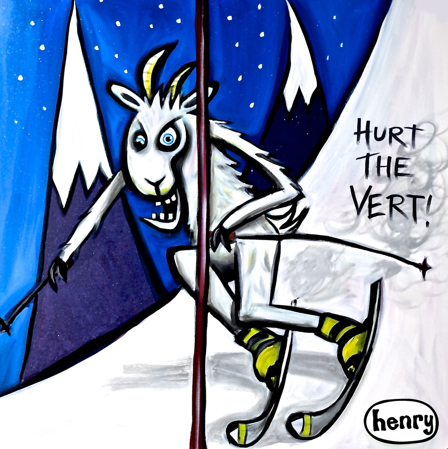 Hurt the Vert Goat Skiing Trucker Hat - Art of Henry