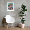 Octopus with Sunflower (LIMITED EDITION) hand-signed, numbered Giclee Print Art Poster for Wall Decor features Original Painting by Seattle Mural Artist Henry