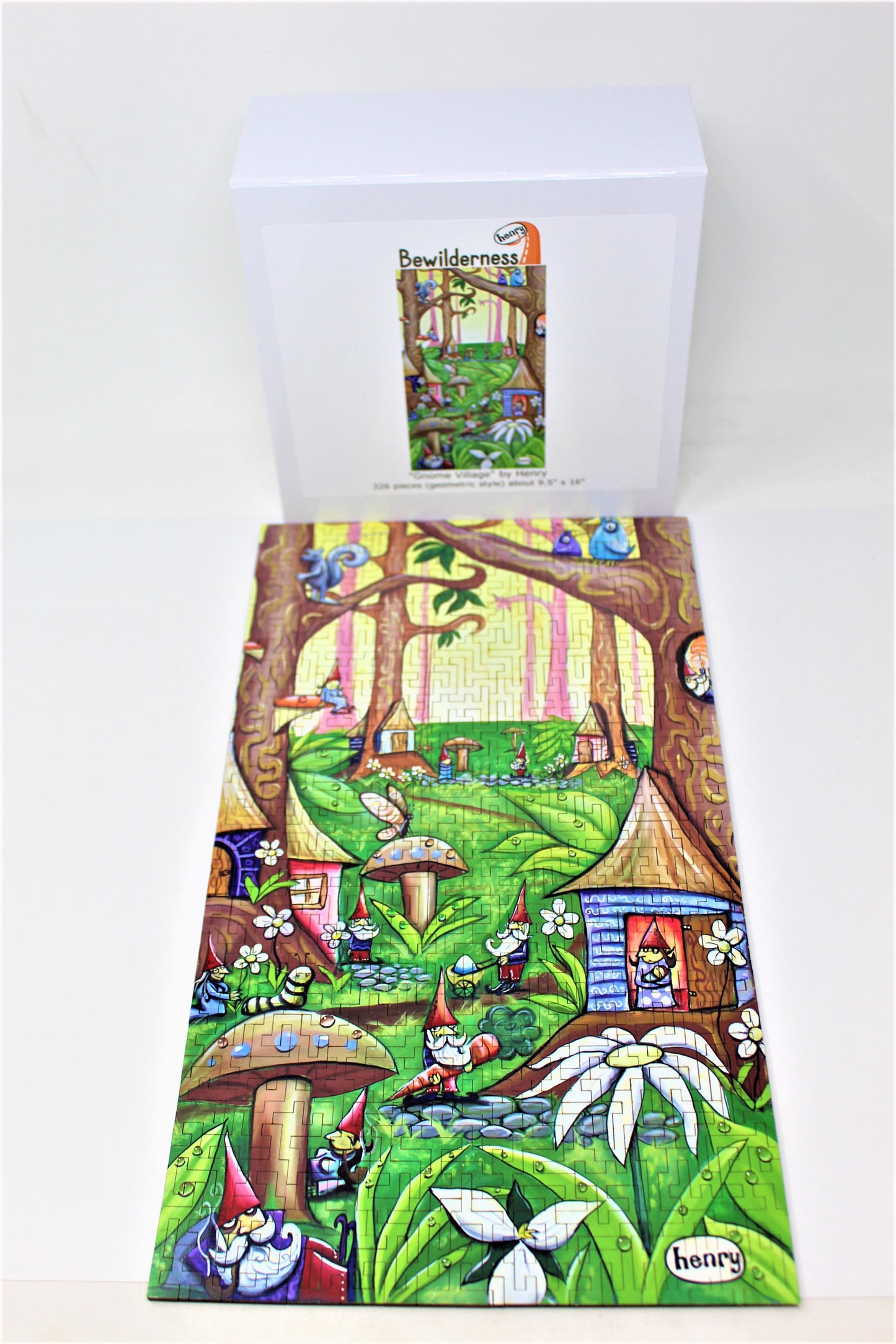 Gnome Village 326 Piece Geometric Puzzle Featuring the Art of Henry