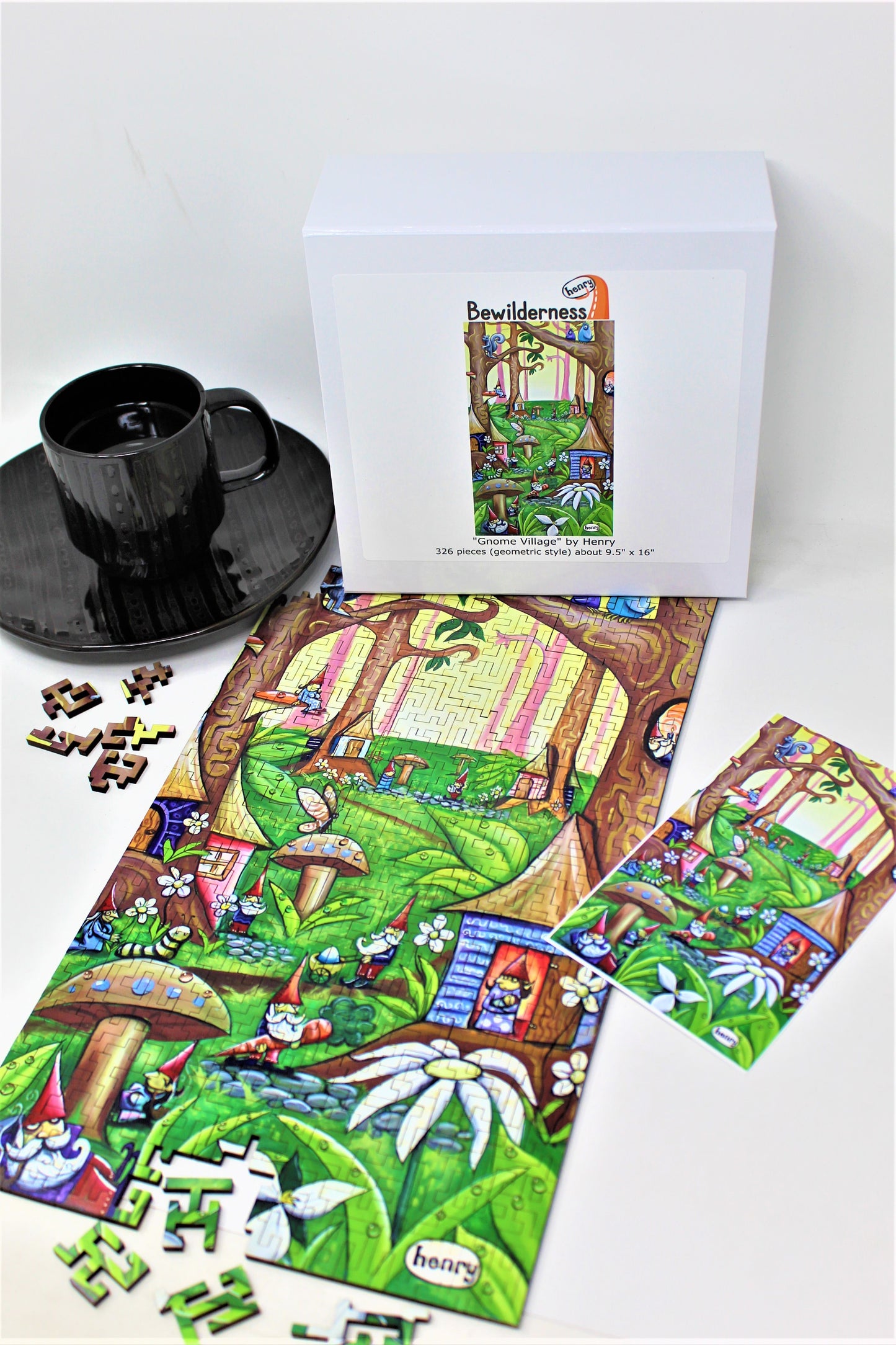 Gnome Village 326 Piece Geometric Puzzle Featuring the Art of Henry