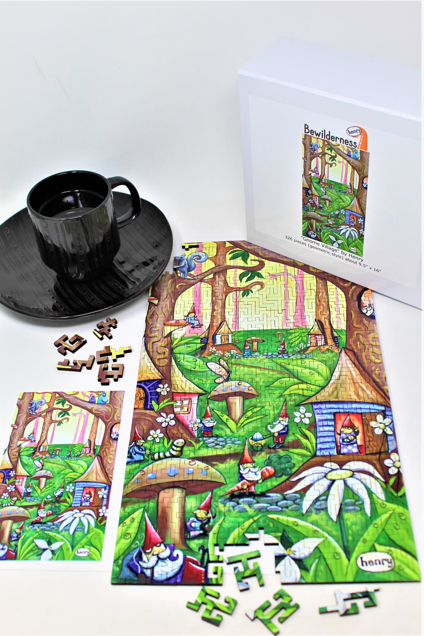 Gnome Village 326 Piece Geometric Puzzle Featuring the Art of Henry