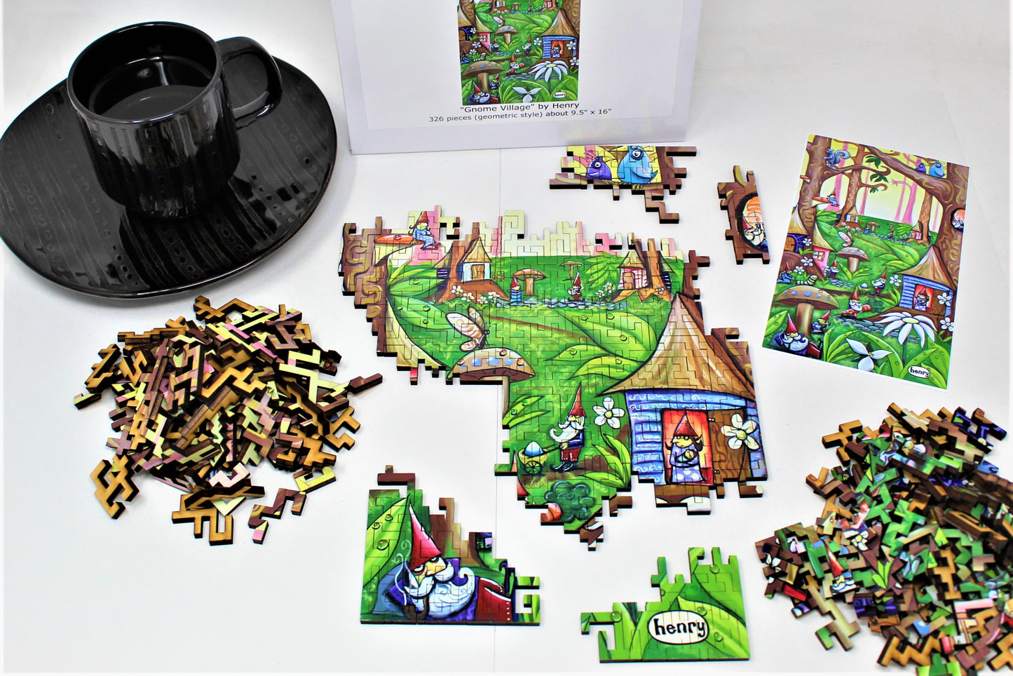 Gnome Village 326 Piece Geometric Puzzle Featuring the Art of Henry