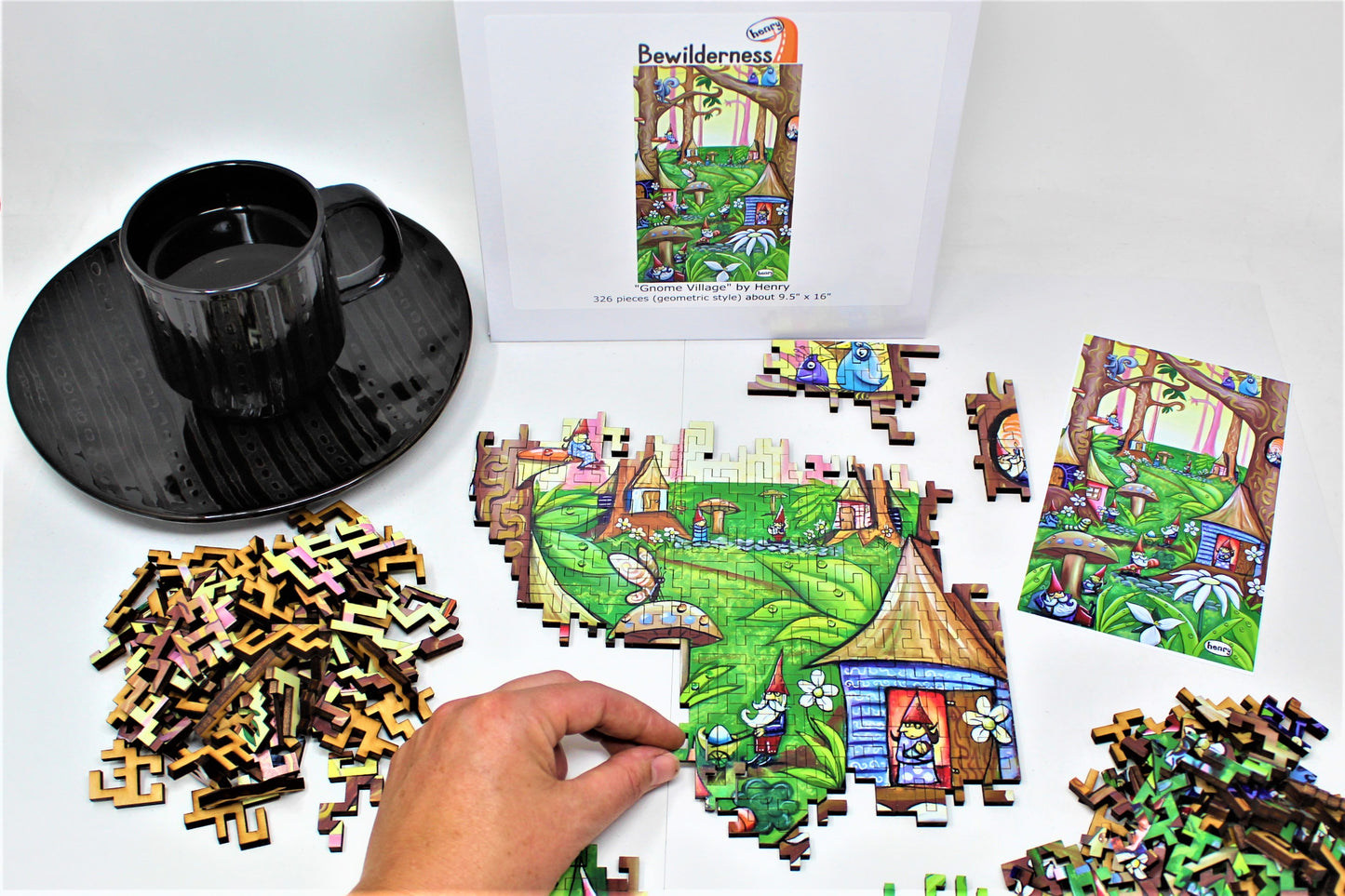 Gnome Village 326 Piece Geometric Puzzle Featuring the Art of Henry