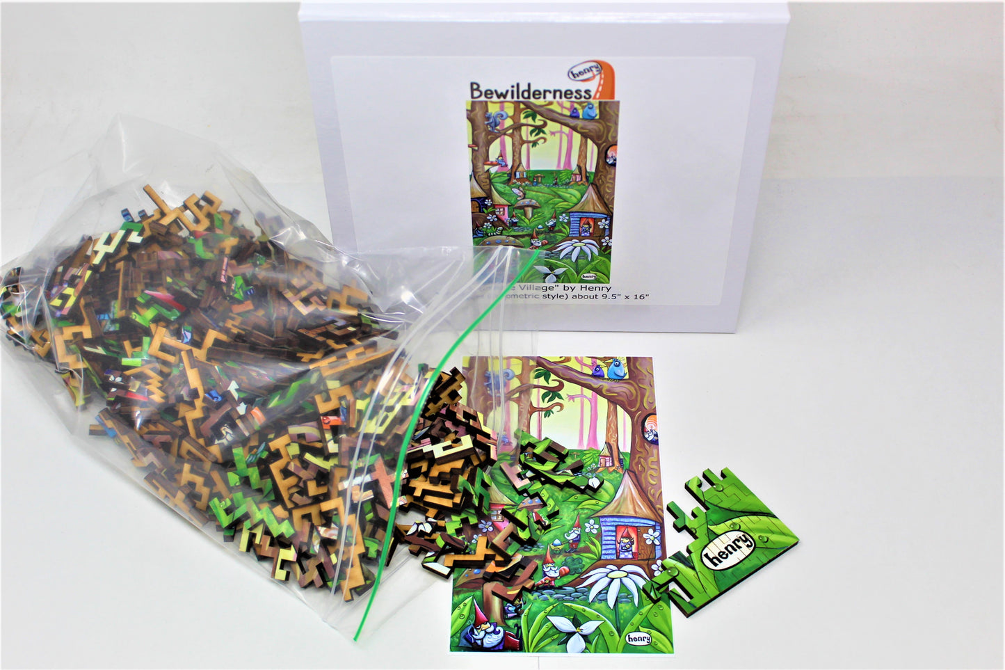 Gnome Village 326 Piece Geometric Puzzle Featuring the Art of Henry