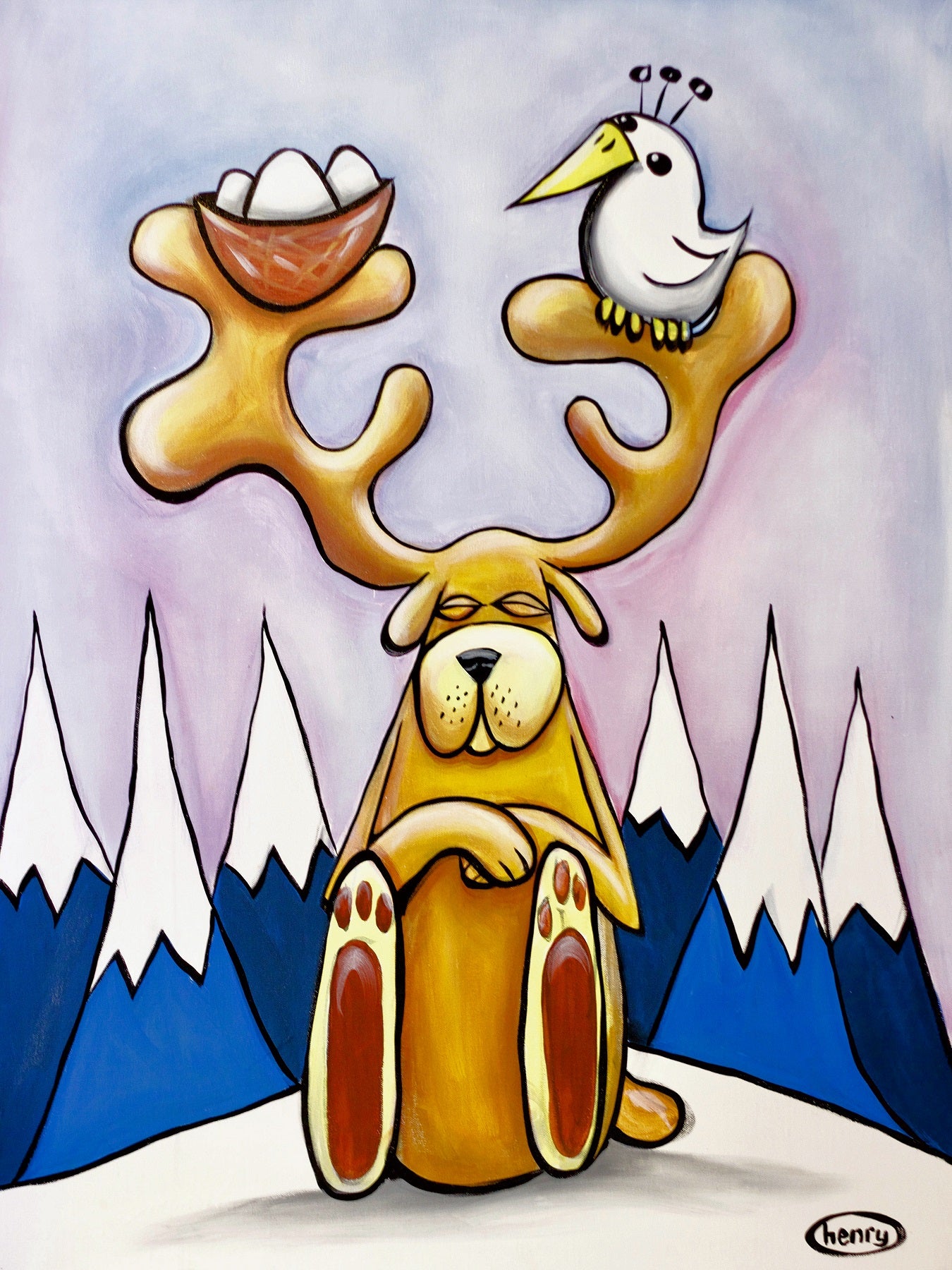Moose Dog Canvas Print - Art of Henry