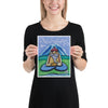 Mountain Man Meditation Giclee Print Art Poster for Wall Decor features Original Painting by Seattle Mural Artist Henry