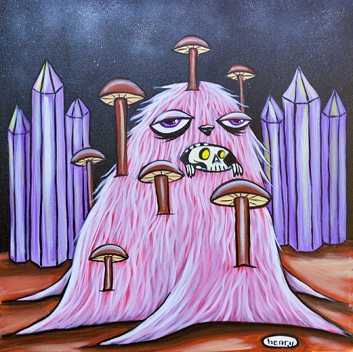 Mushroom Monster Canvas Giclee Print Featuring Original Art by Seattle Mural Artist Ryan Henry Ward