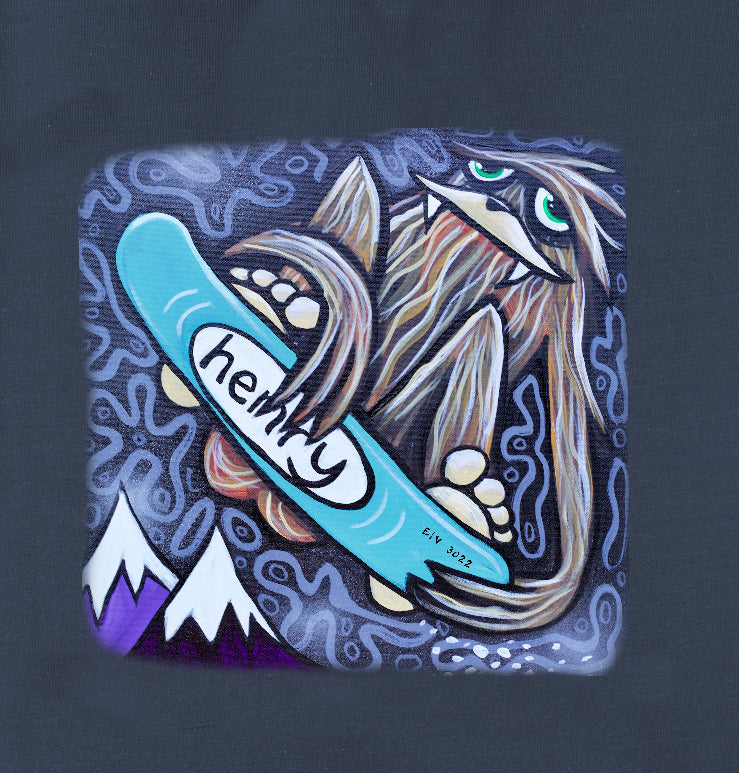 Sasquatch Snowboarder Hoodie | Wearable Art by Seattle Mural Artist Ryan "Henry" Ward