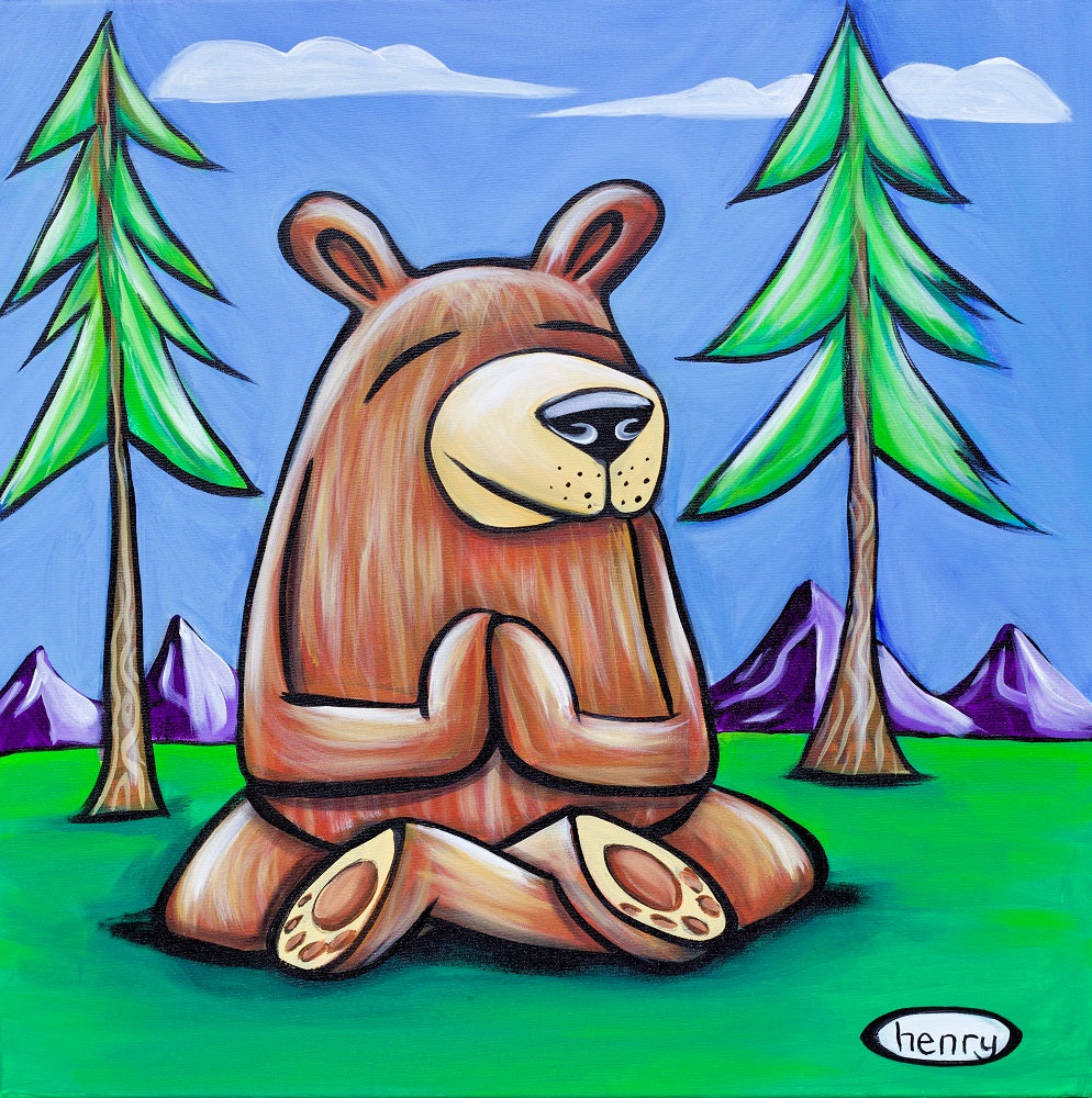Now Bear Canvas Giclee Print Featuring Original Art by Seattle Mural Artist Ryan Henry Ward