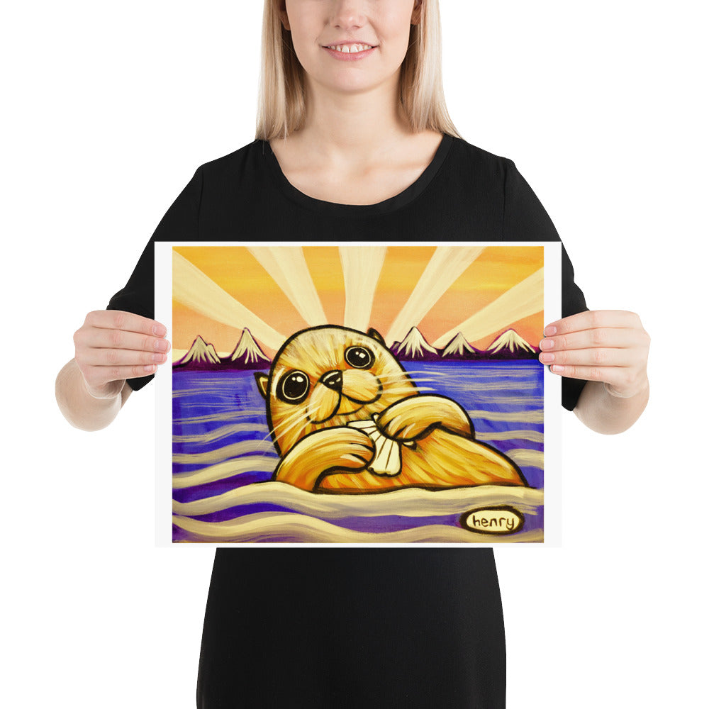 Otter with Clam - Henry Print - Art of Henry