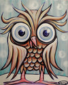 Owl Excitement Canvas Giclee Print Featuring Original Art by Seattle Mural Artist Ryan Henry Ward