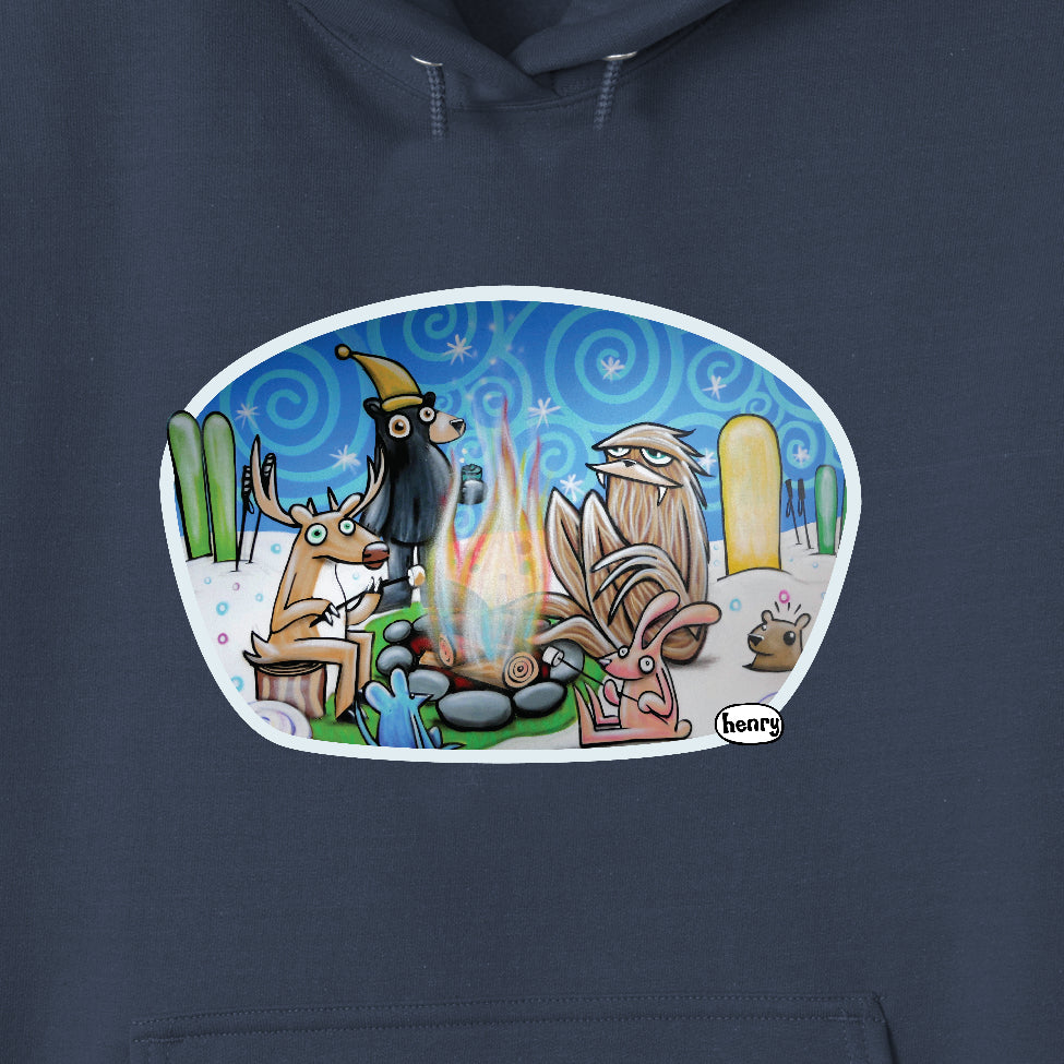 Winter Bonfire Hoodie | Wearable Art by Seattle Mural Artist Ryan "Henry" Ward