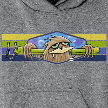 Sasquatch with Skis Youth Hoodie | Wearable Art by Seattle Mural Artist Ryan "Henry" Ward