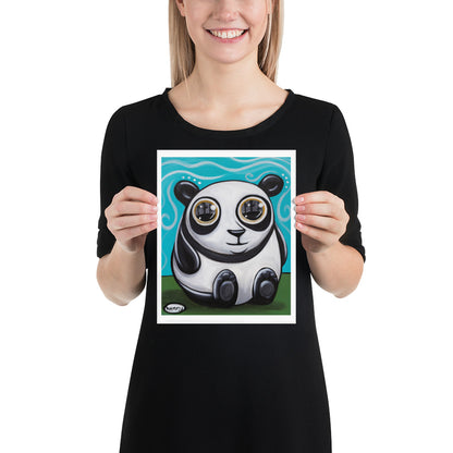 Panda Big Eyes Giclee Print Art Poster for Wall Decor features Original Painting by Seattle Mural Artist Henry