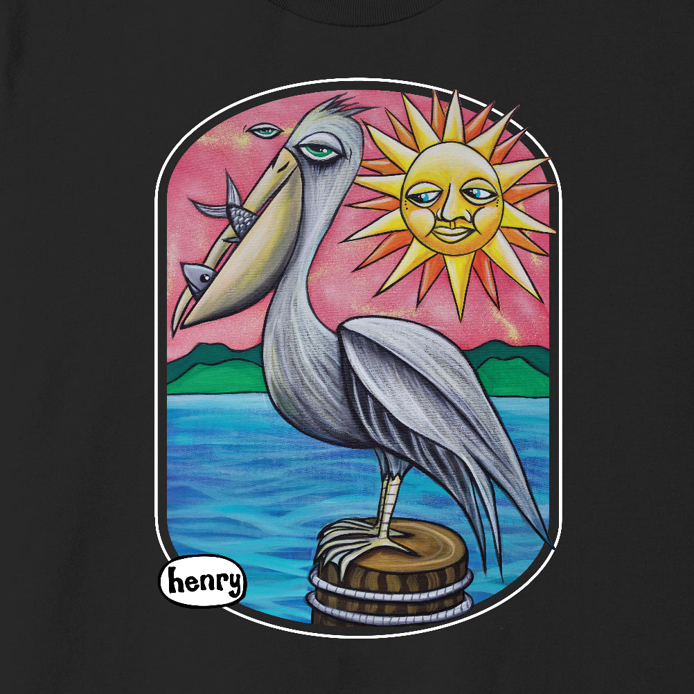 Pelican in the Sun | Unisex T-Shirt | Wearable Art by "Henry"