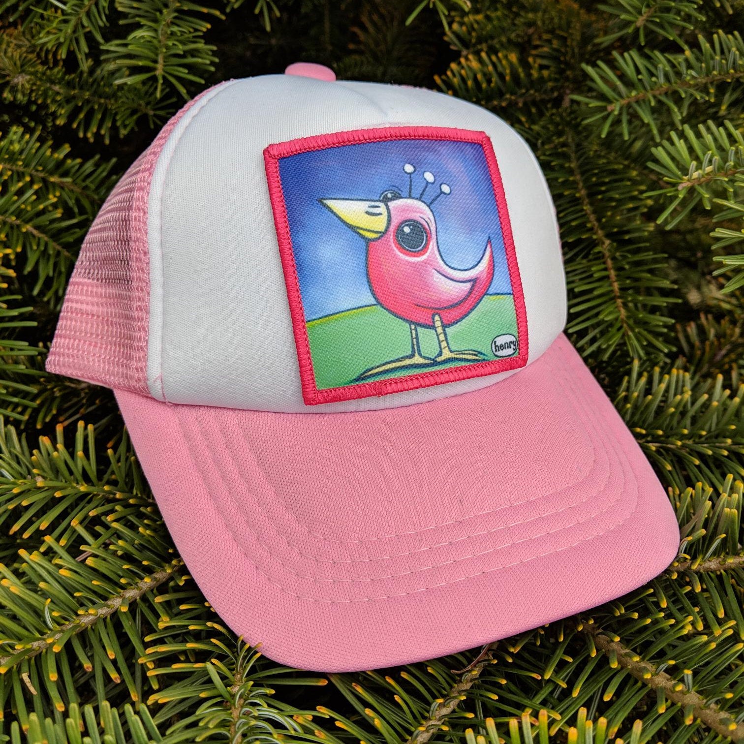 Toddler Pink Bird Trucker Hat - Art of Henry