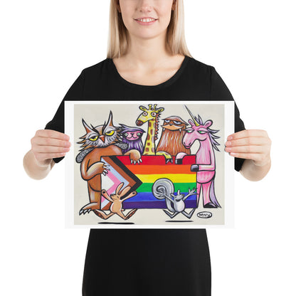 Pride Giclee Print Art Poster for Wall Decor features Original Painting by Seattle Mural Artist Henry