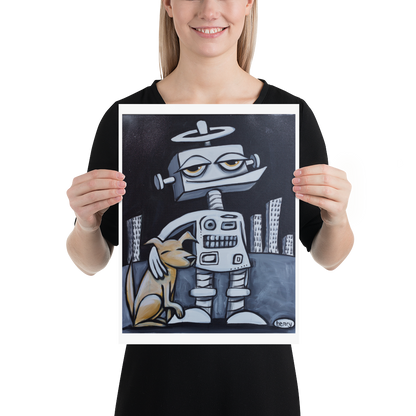 Robot with Dog - Henry Print - Art of Henry