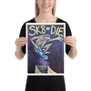 Sasquatch SK8 or Die Giclée Print Art Poster for wall décor features Original Painting by Seattle Mural Artist Henry