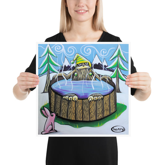 Sasquatch in a Hot Tub - Henry Print - Art of Henry