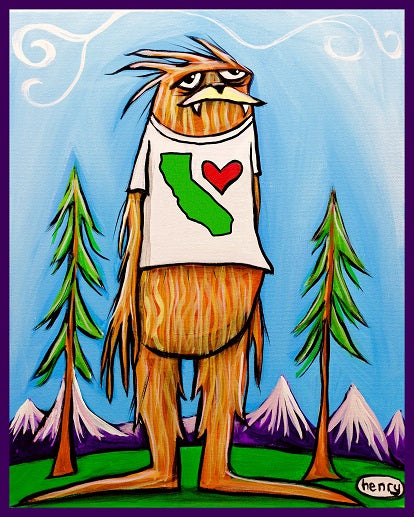Sasquatch is big in California Sticker - Art of Henry