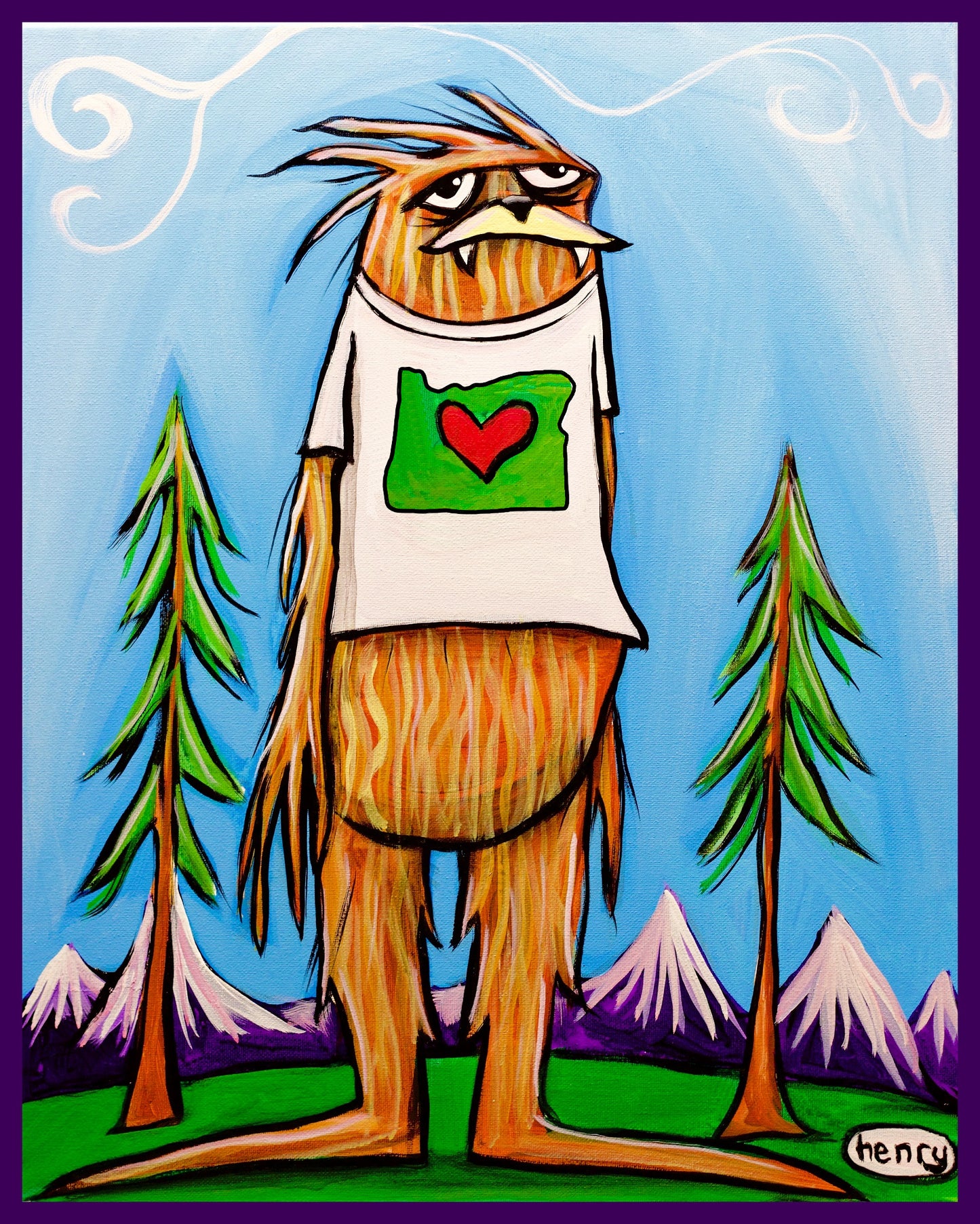 Sasquatch is big in Oregon Sticker - Art of Henry