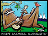 Sasquatch Just Chillin' Mount Rainier, Washington Sticker - Art of Henry