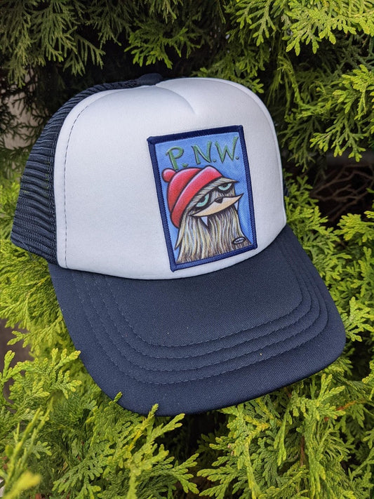 Sasquatch of the PNW Wearable Art Little Henry Trucker Hat