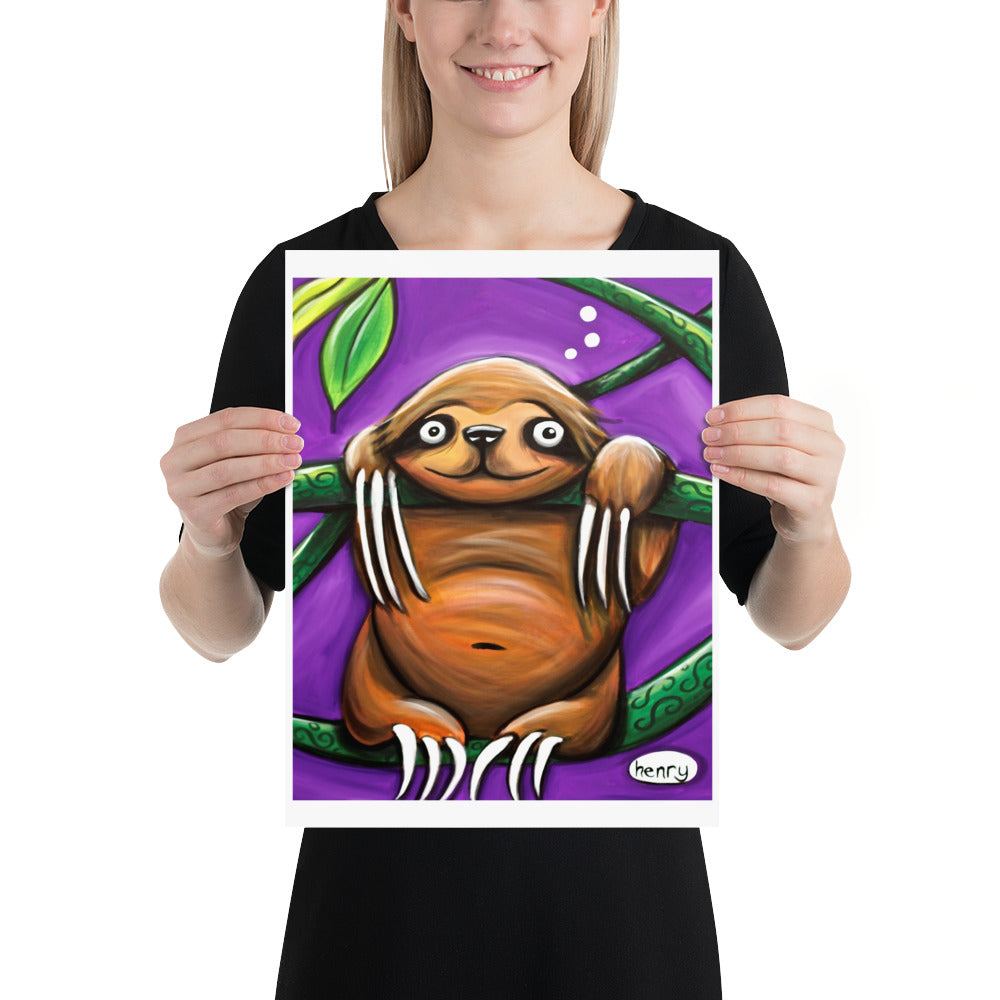 Happy Sloth in the Jungle - Henry Print - Art of Henry