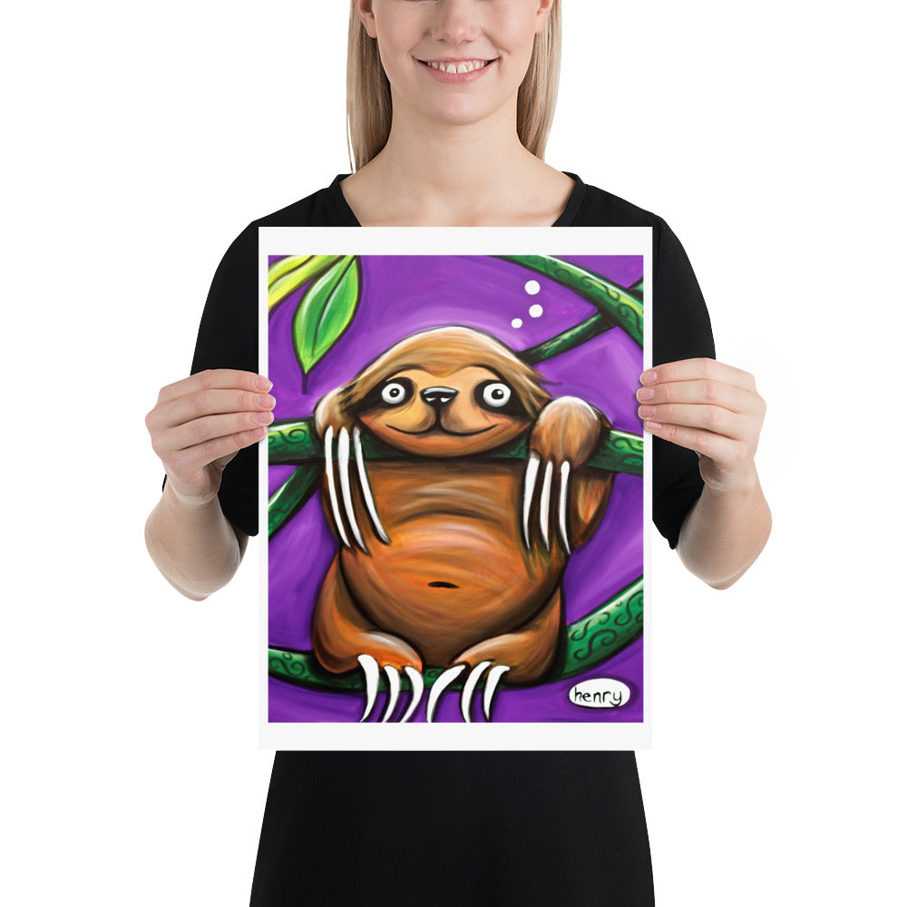 Sloth Hanging Out in the Jungle - Henry Print - Art of Henry