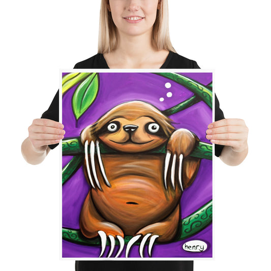 Happy Sloth in the Jungle - Henry Print - Art of Henry